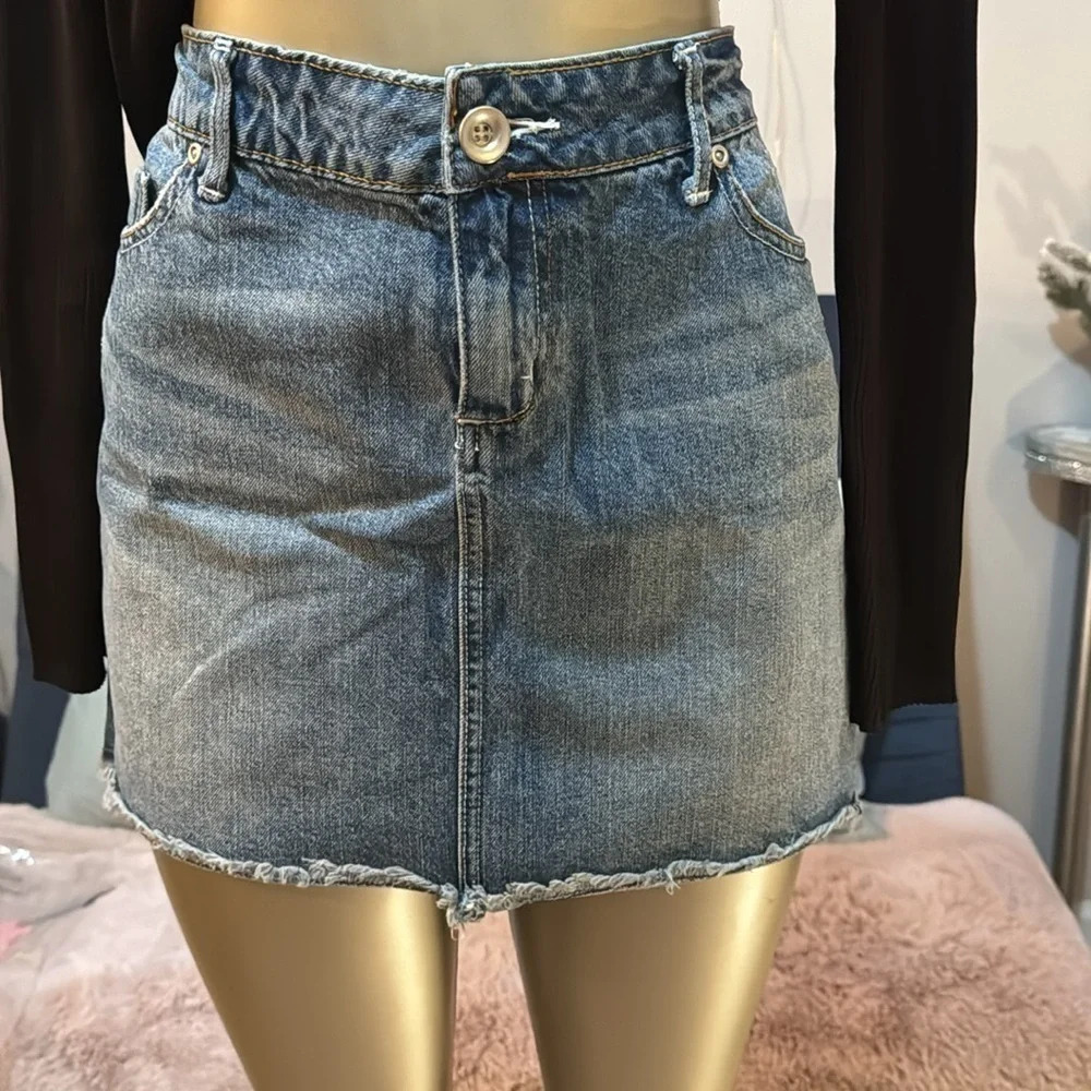 Apartment Nine Short Denim Jean Skirt: Size 12. Versatile and Stylish.